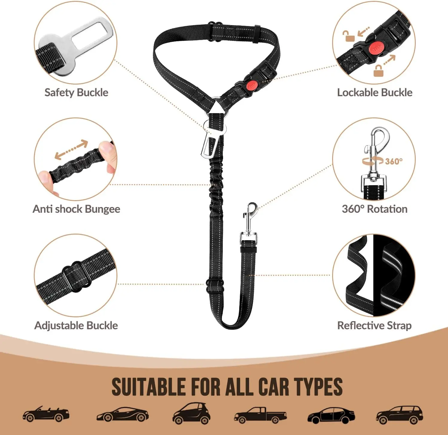 Headrest Dog Seat Belt - Image 2